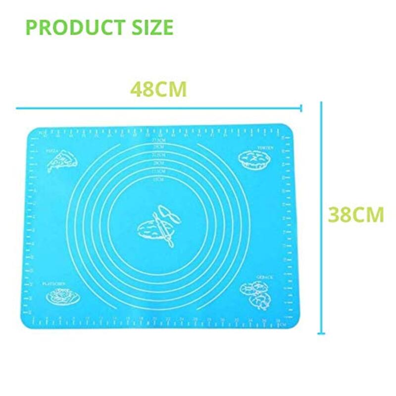 BBstore Silicone Baking Mat for Kneading Bread, Blue