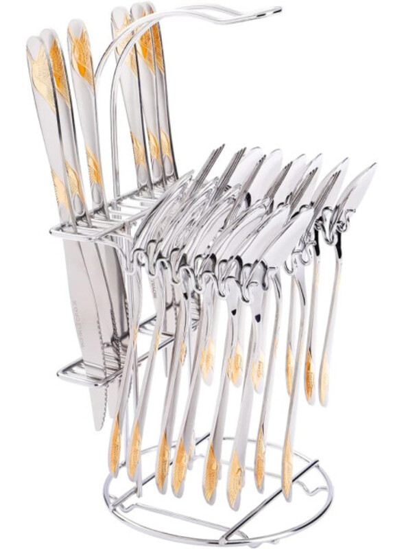 Royalford - 25Pcs Stainless Steel Cutlery Set With Display Stand