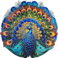 ESC WELT Peacock Wooden Puzzles 500 Pieces Captivating Mind Game for Teens and Adults Educational Toy Fun Eco Friendly Challenge Game Wooden Puzzle