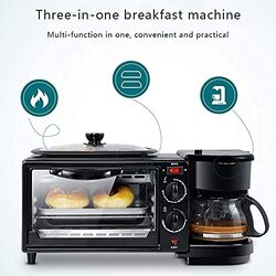 GStorm 3 in 1 Breakfast Maker Machine with Mini Toaster Electric Oven, Black