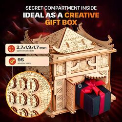 ESC WELT House of Dragon Wooden Secret Puzzle Box - Board Games for Family, Adults, Kids - Mystery Escape Room in a Box & Educational Brain Teasers - Unique Birthday Ramadan Gifts for Women & Men