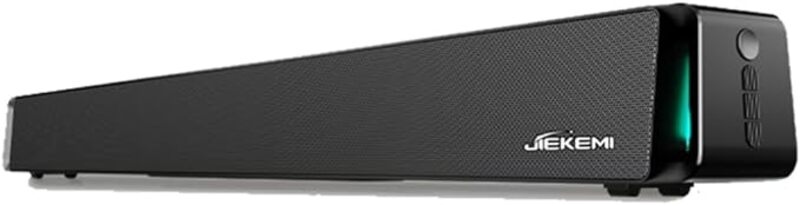 Jiekemi Bluetooth Soundbar (S301) For Movie/Music Mode With RGB Ambient Lights Multifunctional Sound Quality Deep Bass Slim Body Wireless Speaker HDMI/USB/BT/AUX Bluetooth Speaker - Black