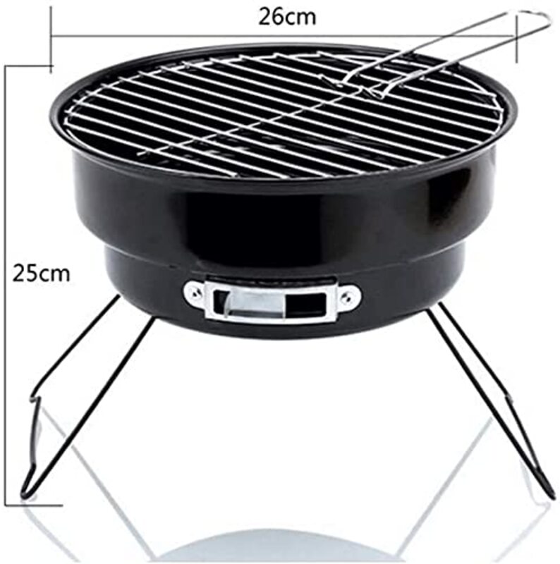 Mini Portable Round Grill Stand, Black