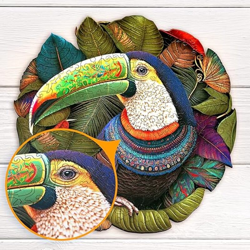 ESC WELT Toucan Wooden Puzzle 200 Pieces - Captivating Mind Entertainment for Teens and Adults - Fun and Environmentally Friendly Toy - Wooden Puzzle