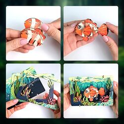 ESC WELT Clown Fish - Clown Fish 3D Puzzle - DIY Wooden Animal Puzzle - 3D Puzzle for Children - Children's Wooden Craft Set - Brain Teaser Wooden Puzzle - Toy Gifts for Christmas