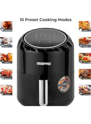 Geepas - Digital Air Fryer 1400W - 3.5 L Total Capacity, 2.6 L Non-Stick Basket LED Touch Screen Display (GAF37512)