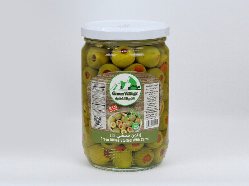 

green Village Green Olives Stuffed With Carrot 660gm