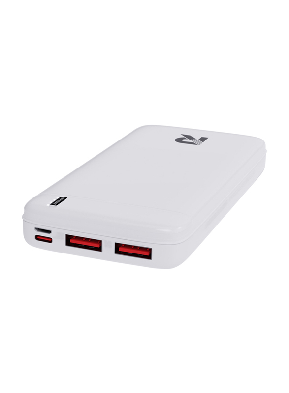 Raffae 20000mAh Fast Charging Dual USB Port Power Bank, White