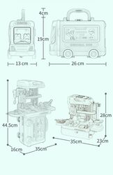 3 in 1 Multifunction 29 Pcs Doctor Set Playset in Bus Theme For Doctor Role Play Set, Doctor Kit For Toddlers And Kids