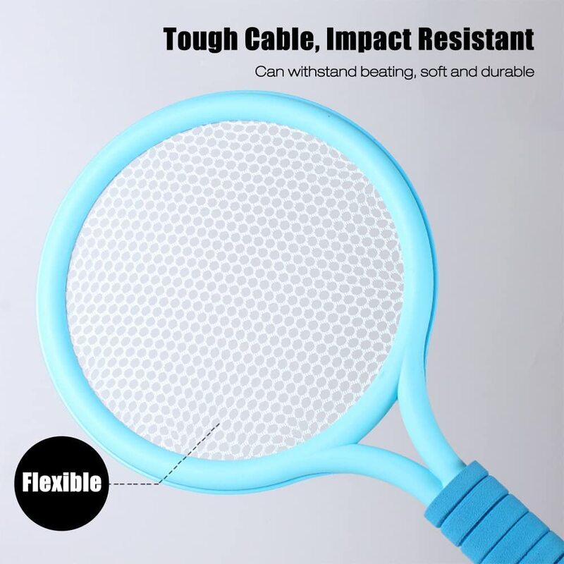 Kid Tennis Racket/Plastic Toddlers Badminton Set, with 1 Foam Ball and 2 Shuttlecocks Set, Multicolour