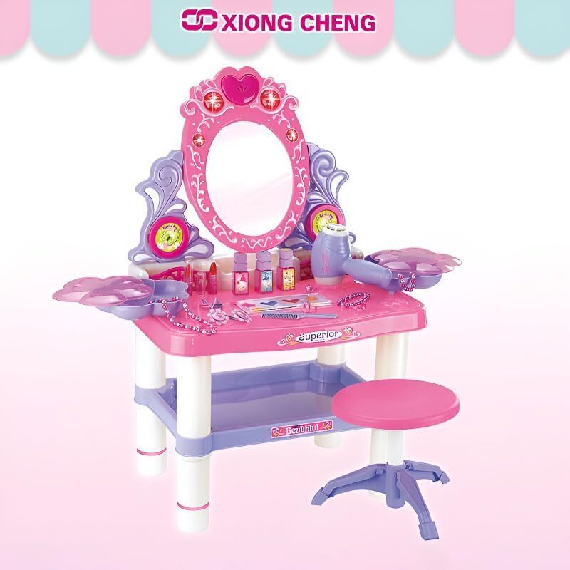 Musical Dressing Table Playset with Accessories Bundle Playset for Girls