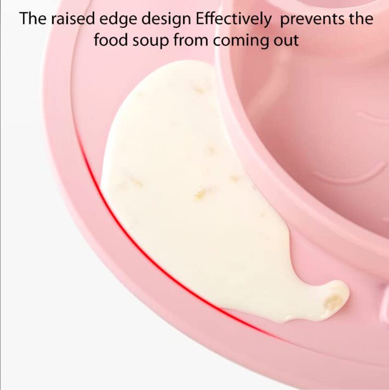 Fox Design Suction Self Feeding Training Storage Divided Plate, Pink