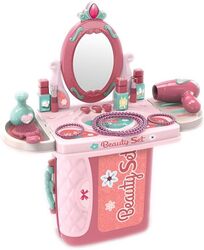 3 in 1 Pretend Beauty Dresser Vanity Makeup Play Set Pretend Playset in Suitcase for Girls