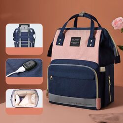 Large Capacity & Multi-functional Diaper Bag For Baby Unisex, Navy Blue