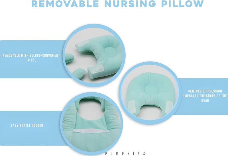 Dual Purpose Nursing Baby Pillow - Comfortable Support with Detachable Convenience and Bottle Pocket