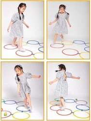 38cm Jump Ring Hopscotch Toys 38cm, 10 Pieces, Ages 3+, Multicolour