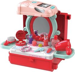 3 in 1 Beauty Playset Beauty Salon Toy Kit Pretend Play Dress Up Fashion Accessories for Girls in Bus Theme