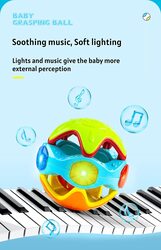Baby Music Bell Early Education Learning with Music Light Up Toys, 12-18 Months, Green/Orange