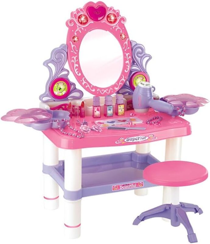 Musical Dressing Table Playset with Accessories Bundle Playset for Girls