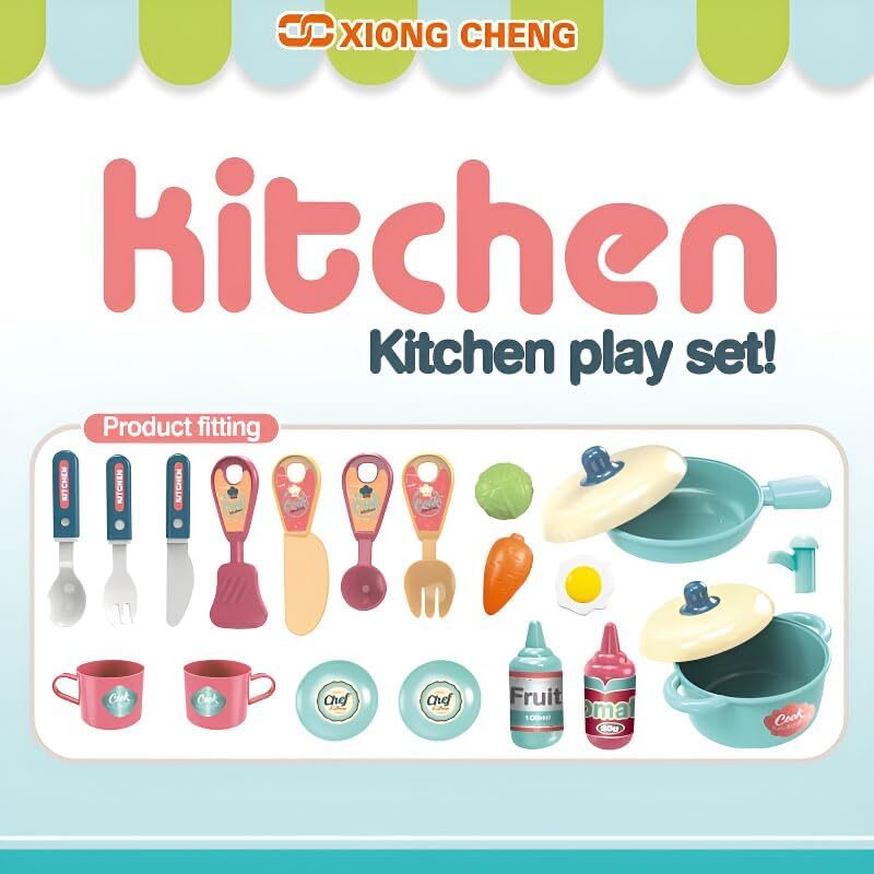 3 in 1 Little Chef Kitchen Playset Pretend Play Kitchen set for Boys and Girls