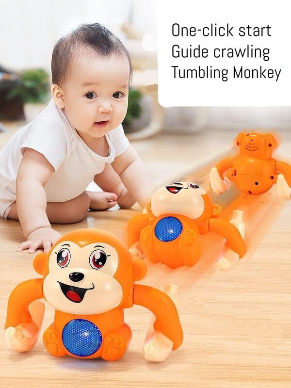 Voice Control Tumbling Electric Monkey Toy, Multicolour
