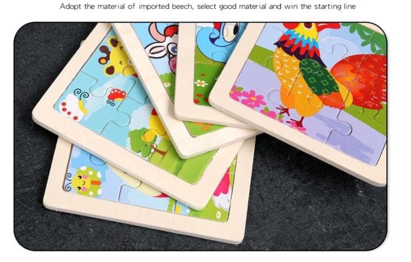 10-Piece Wooden Jigsaw Puzzles for Kids,
