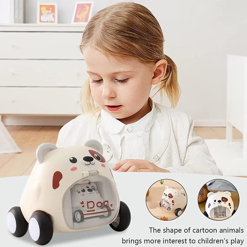 Puppy Car Montessori Cartoon Car Kids Toy for Babies & Toddlers, 1-5 Years, Multicolour