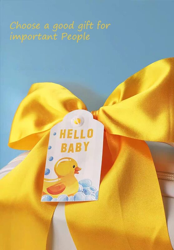 Rompers & little Toys Cute Suitcase with Duck Theme Baby Gift Set, Newborn, Yellow/White