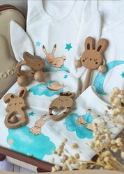 Rompers & Wooden Toys Cute Suitcase with Honey Bunny Theme Baby Gift Set, 14 Pieces, Newborn, Multicolour