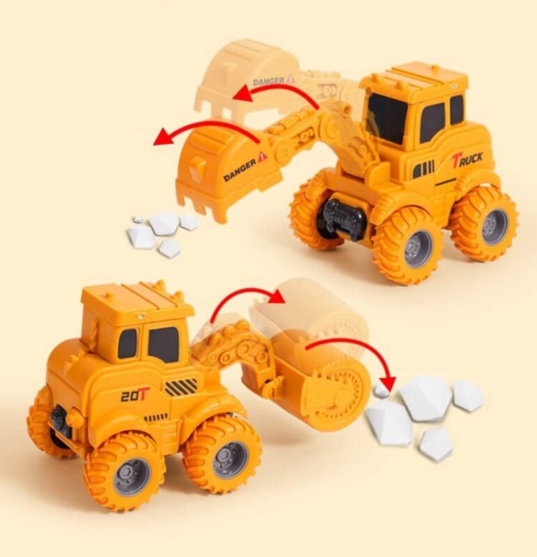 Construction Vehicles Toy Set, 4 Pieces, Ages 1+, Yellow/Black