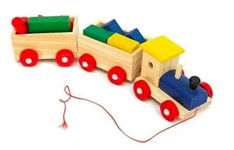 

Generic Baby Wooden Railway Train Stacking Sorting Educational Developmental Toys, 1-5 Years, Multicolour