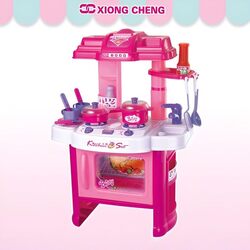 Kids Kitchen Playset with Light and Sound for Boys and Girls