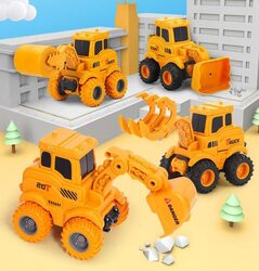 Construction Vehicles Toy Set, 4 Pieces, Ages 1+, Yellow/Black