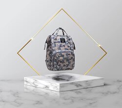 Camo Diaper Tote & Portable Crossbody Backpack For Kids Unisex with Extra Compartment, Multicolour