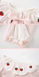 New Born Baby Strawberry Theme Clothing Gift Set for Baby Girls, 9 Pieces, 0-3 Months, Pink