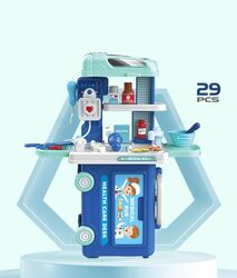 3 in 1 Multifunction 29 Pcs Doctor Set Playset in Bus Theme For Doctor Role Play Set, Doctor Kit For Toddlers And Kids