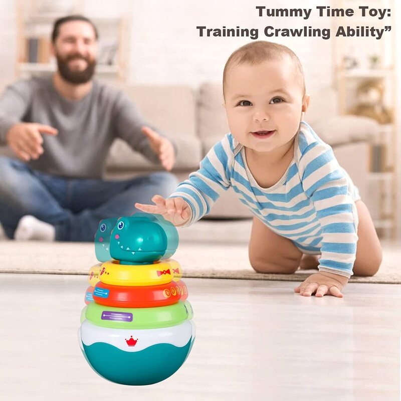 Roly Poly Baby Development Toys Dinosaur Tumbler Wobbler, 6-12 Months, Multicolour