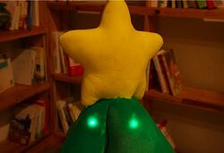 Music Christmas Tree Pillow For Kids Unisex with Lights, Green/Yellow