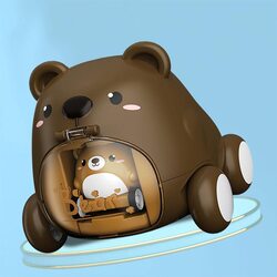 Bear Car Montessori Cartoon Car Kids Toy for Babies & Toddlers, Brown