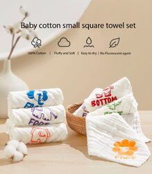 6-Piece Antibacterial Organic Cotton Towels Set For Baby Unisex, White