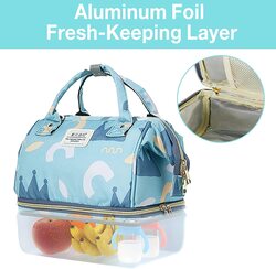Mini Diaper Tote & Portable Crossbody Backpack For Baby Unisex with Extra Compartment, Blue