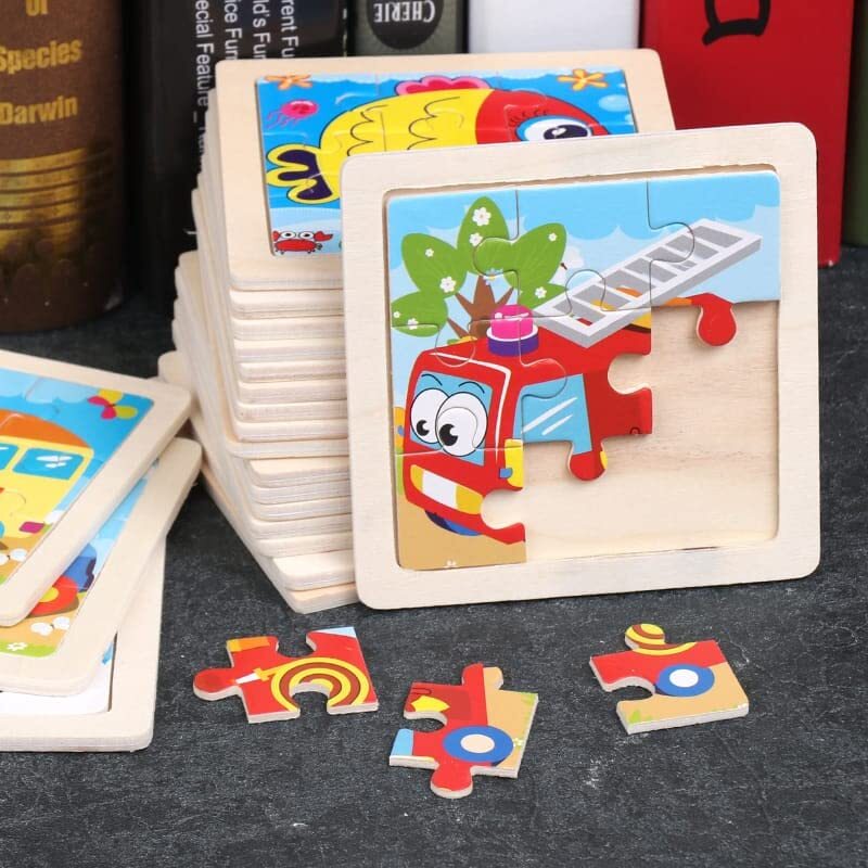 10-Piece Wooden Jigsaw Puzzles for Kids,