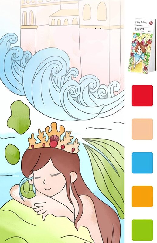 Fairy Tale Dream Watercolour Painting Book, 2 Pieces, Multicolour
