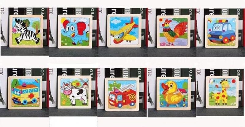 10-Piece Wooden Jigsaw Puzzles for Kids,