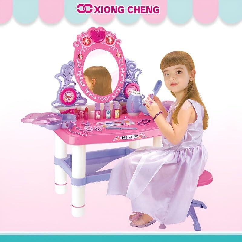 Musical Dressing Table Playset with Accessories Bundle Playset for Girls