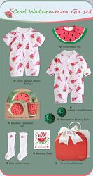 Watermelon Theme Baby Unisex Gift Set with Suitcase, One Size, Red/Green