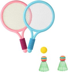 Kid Tennis Racket/Plastic Toddlers Badminton Set, with 1 Foam Ball and 2 Shuttlecocks Set, Multicolour