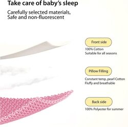 Flat Head Shaping Pillow For Baby Unisex With Adjustable Height and Free Pillow Cover, Pink