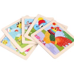 10-Piece Wooden Jigsaw Puzzles for Kids,