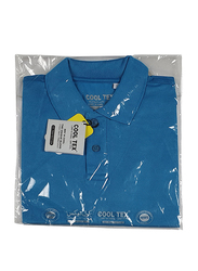 Milano Group Cooltex Ready Stock Polo Shirt for Men, Large, Turquoise Blue